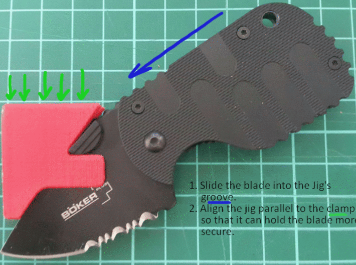 Boker Plus Subcom F Black Sharpening Jig 3d printed 
