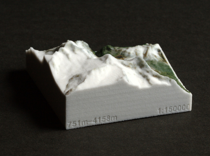Eiger/Jungfrau, Switzerland, 1:150000 Explorer 3d printed 