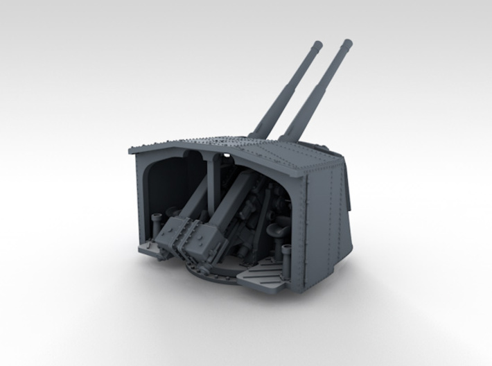 1/200 4.7" MKXII CPXIX Twin Mount x4 40º 3d printed 3d render showing product detail