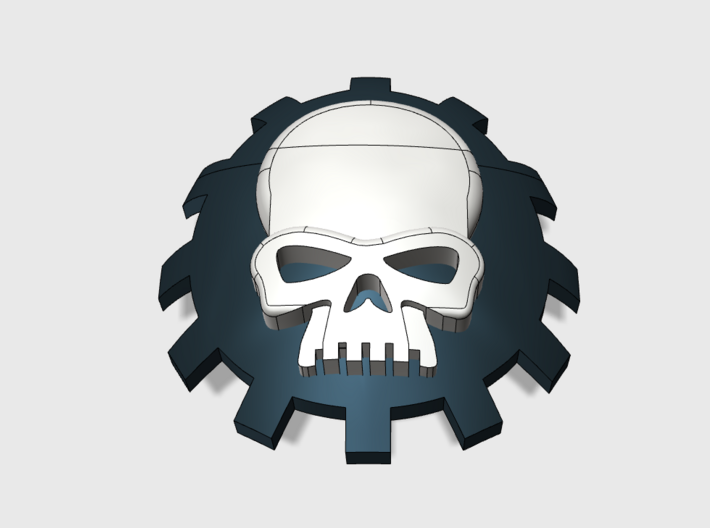 60x Gear Skull - Shoulder Insignia pack 3d printed
