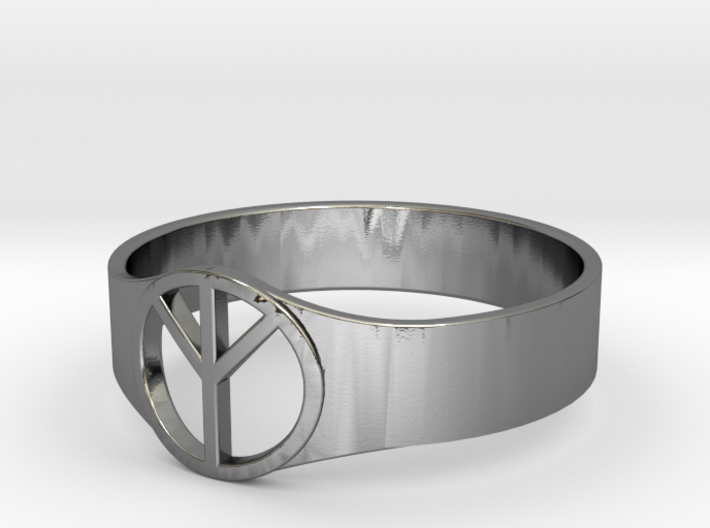 Peace ring mens size 8 3d printed