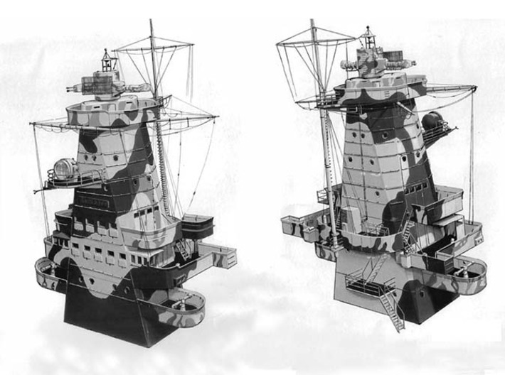 1/192 DKM Graf Spee Tower part3 3d printed 
