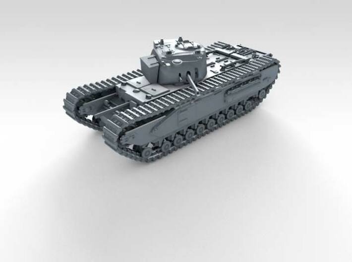1/120 (TT) British Army Churchill I Heavy Tank 3d printed 3d render showing product detail