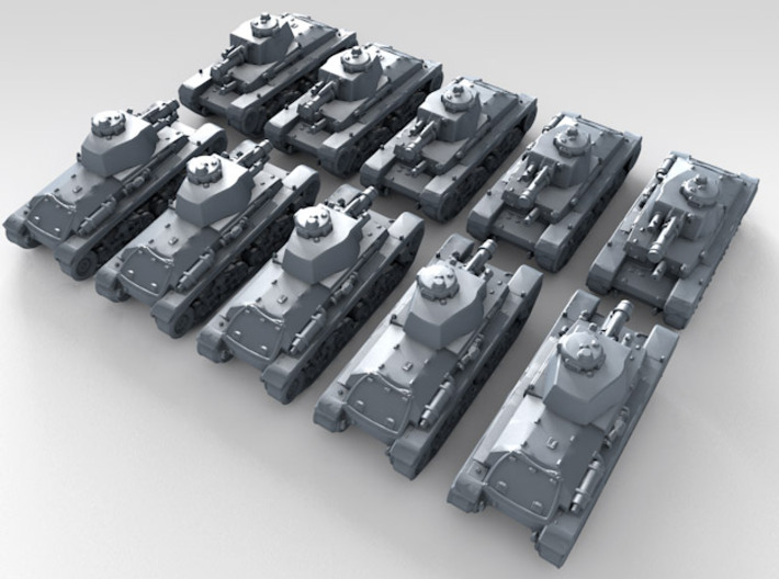 1/700 Czech LT vz. 35 Light Tank x10 3d printed 3d render showing product detail