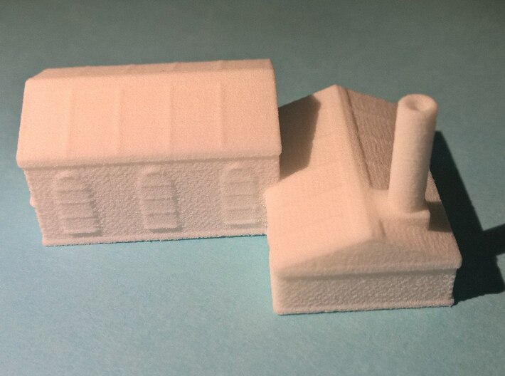 Factory 1:600 3d printed Printed in White Strong & Flexible.