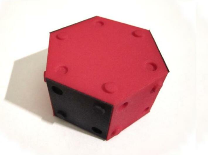 Half Hexbox (stackable) 3d printed Red and Black Strong and Flexible