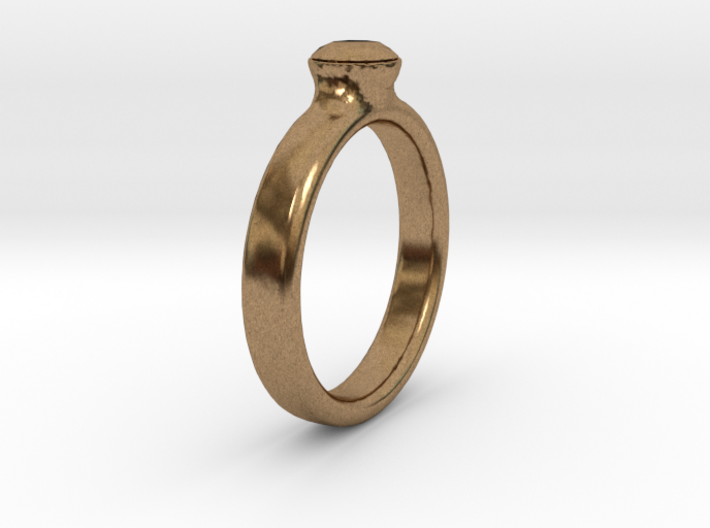Diamond Solitaire Engagement Ring - Gold &amp; Silver 3d printed