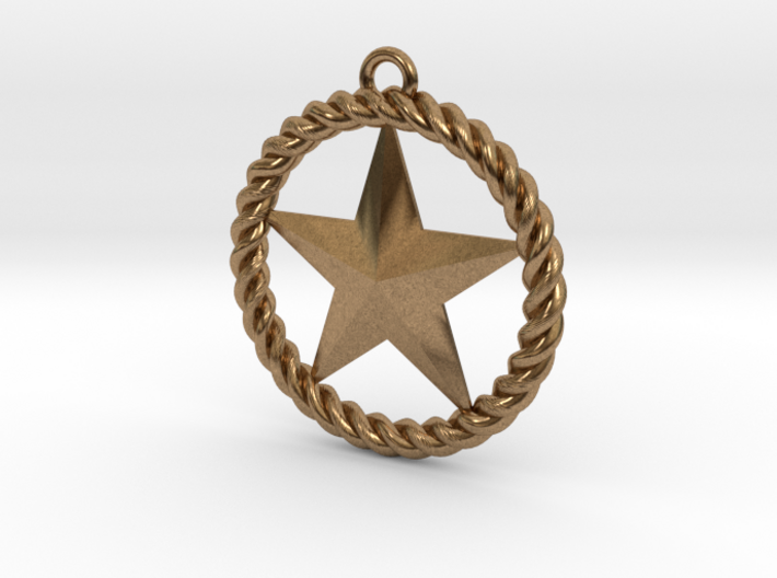 Braided Rope &amp; Star Pendant. 30mm 3d printed