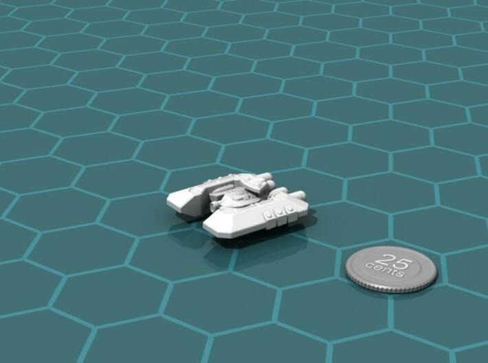 Badakh Cruiser 3d printed Render of the model, with a virtual quarter for scale.