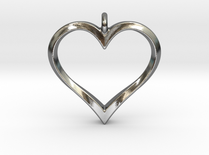 Twisting Heart Pendant 3d printed 