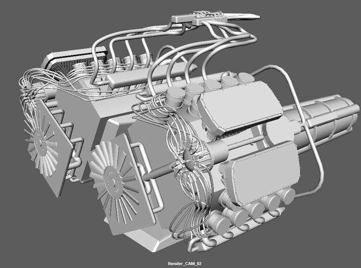 High detail dual engine 3d printed Side