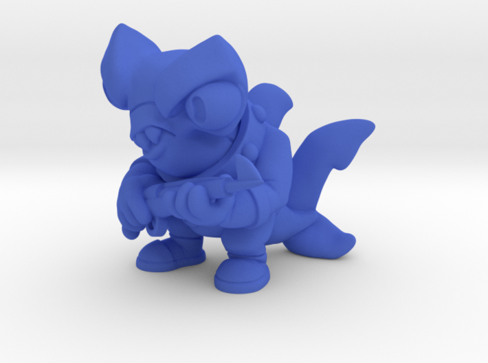Scuba Shark Toy Collectible 3d printed Render of Scuba Shark in Blue Material