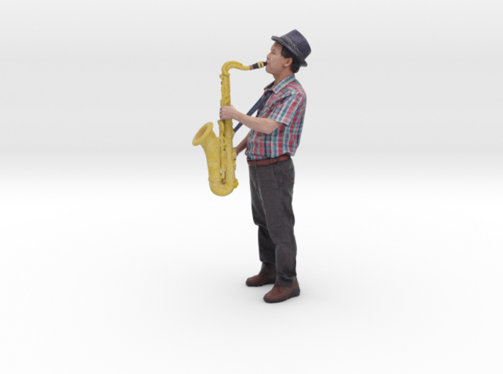 Scanned Saxophone player-818 3d printed