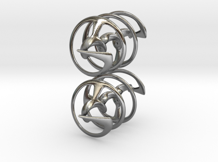 Auger - Earrings in precious metal 3d printed