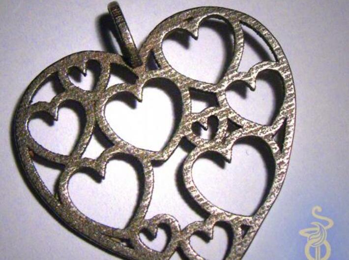 Heart of hearts pendant  3d printed 3