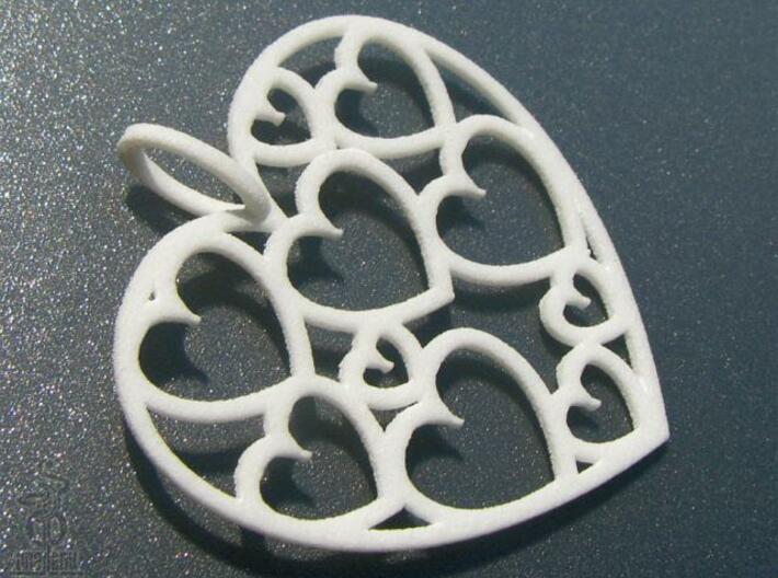 Heart of hearts pendant  3d printed 