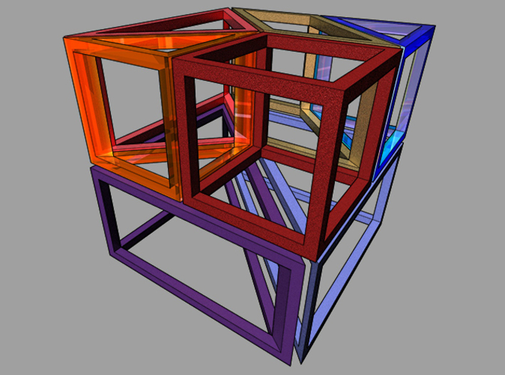 tangram cube h (inside) 3d printed 
