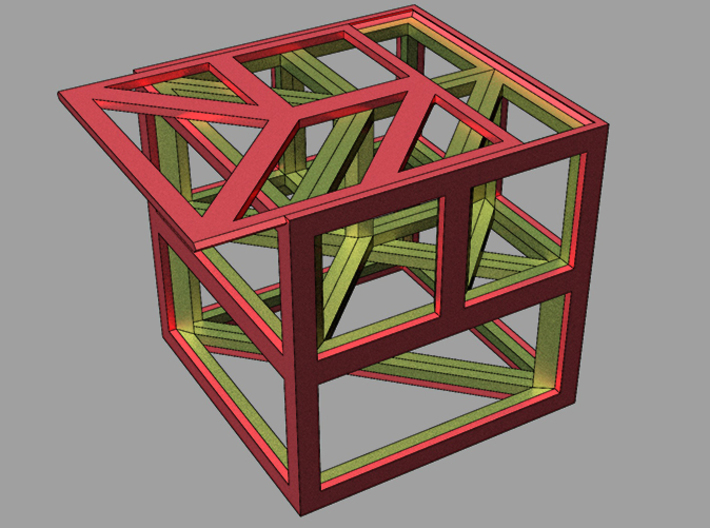 tangram cube h (inside &amp; outside) 3d printed