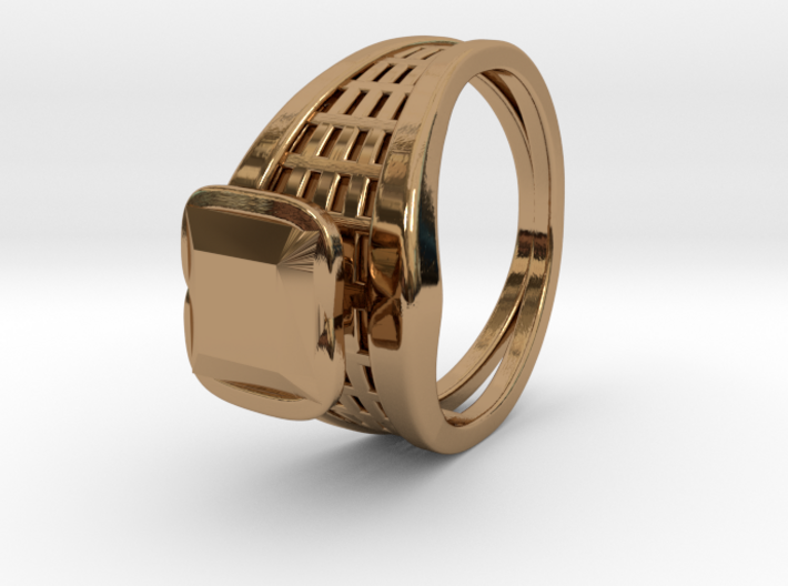 Square Gem Twin Ring 3d printed Square Gem Twin Ring