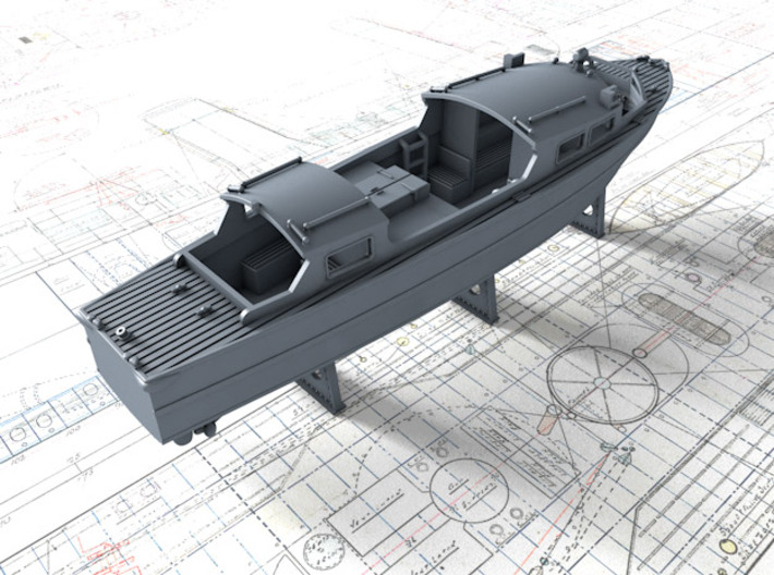 1/144 Royal Navy 35ft Fast Motor Boat 3d printed 3d render showing product detail