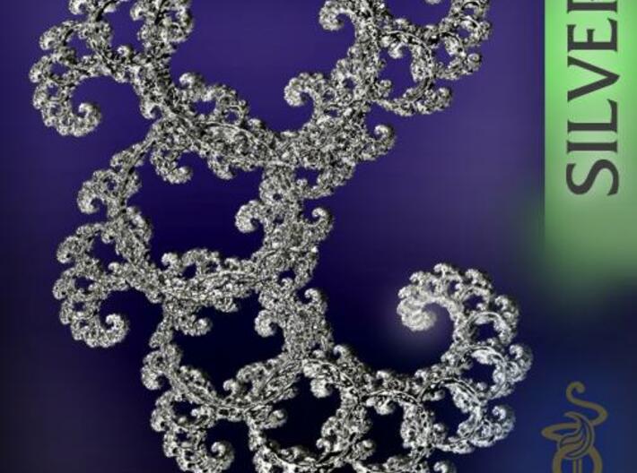 9cm Fractal lace, intricate spirals pendant 3d printed 6