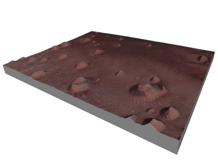 Mars Map: Small Buttes and Dunes in Light Red 3d printed 