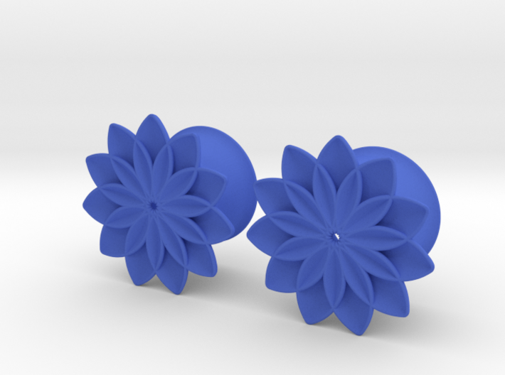 5/8&quot; ear plugs 16mm - Flowers - 11 petals 3d printed