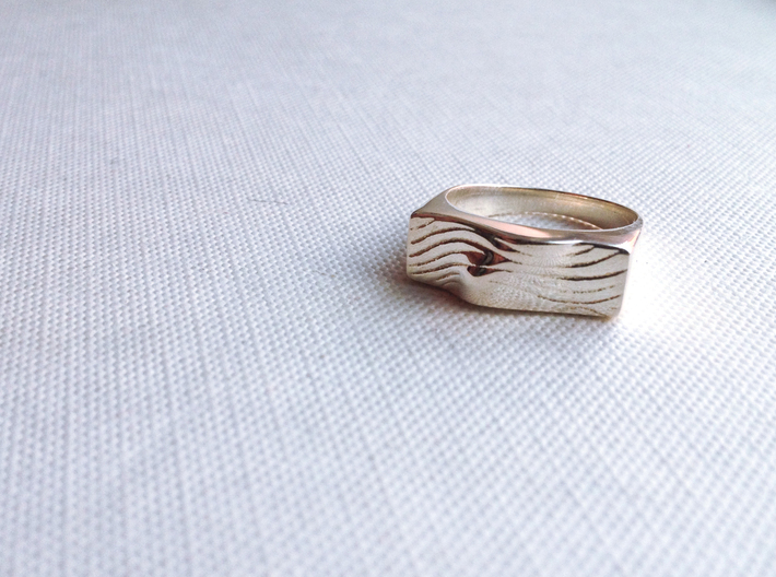 SandWave ring 3d printed Polished Silver