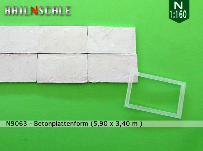 N9063 - Betonplattenform (N 1:160) 3d printed 
