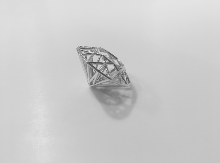 Diamond necklace pendant 3d printed 