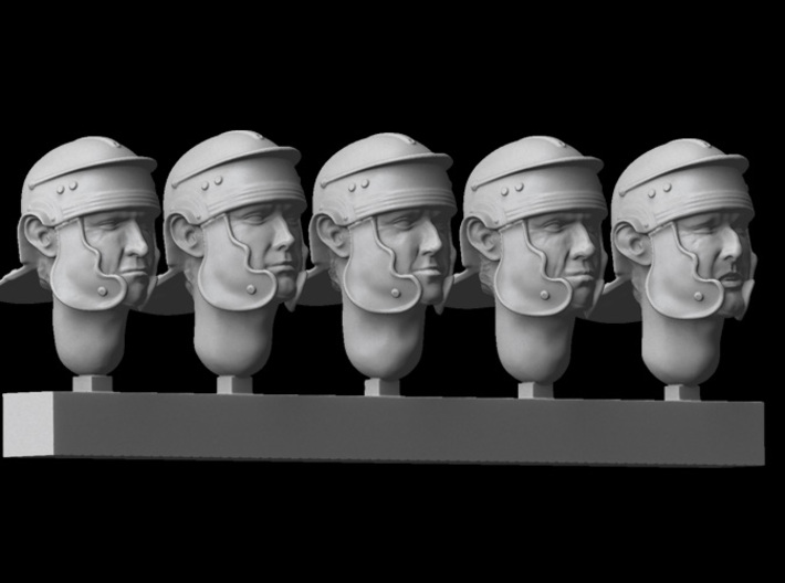 1/25 scale Roman Legionary heads (5) 3d printed