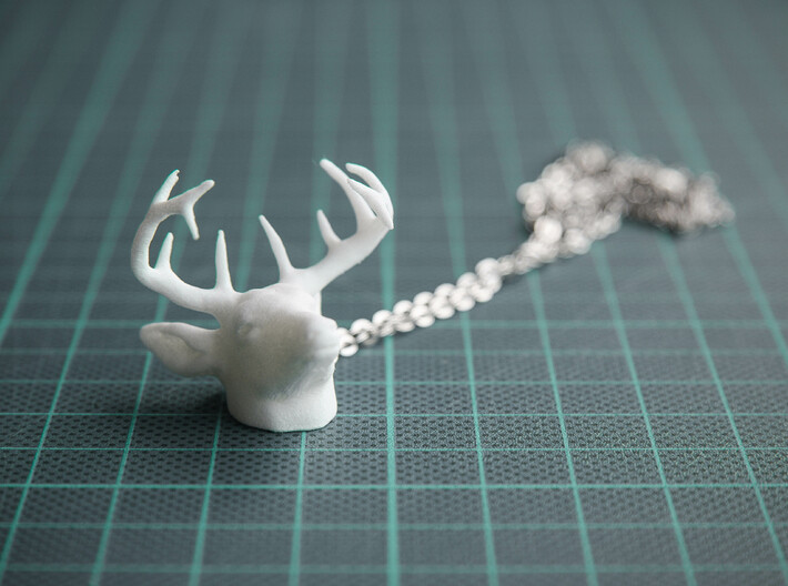 Deer Head Pendant 3d printed Deer Head Pendant - White