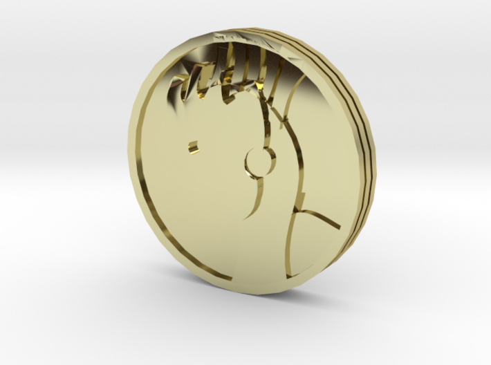 Pyre Coin Sun Gold 3d printed