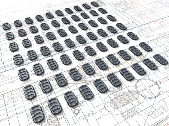 1/350 WW2 Royal Navy Water Tight Doors x70 3d printed 3d render showing set