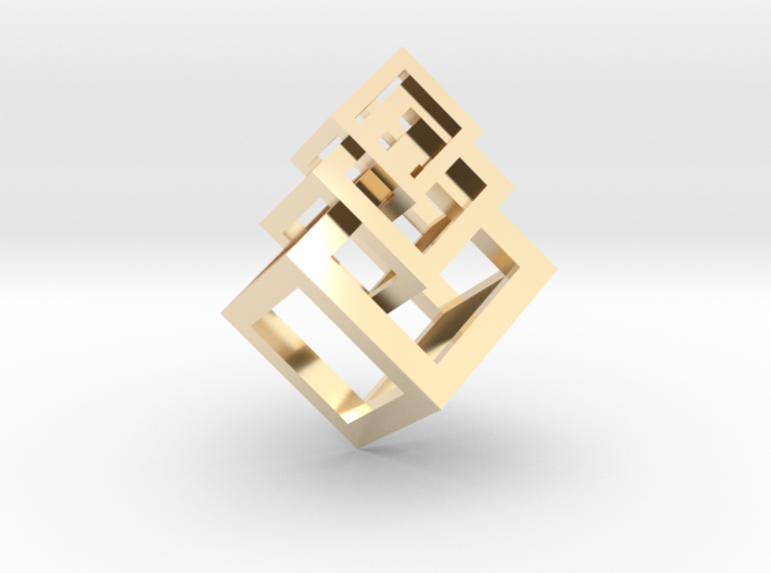 3 interlaced cubes necklace 3d printed