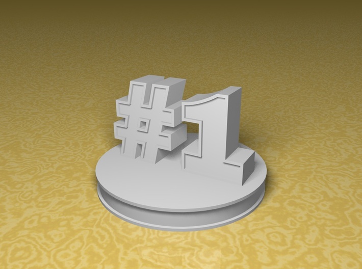 number 1 ( #1 ) miniature 3d printed number 1 image