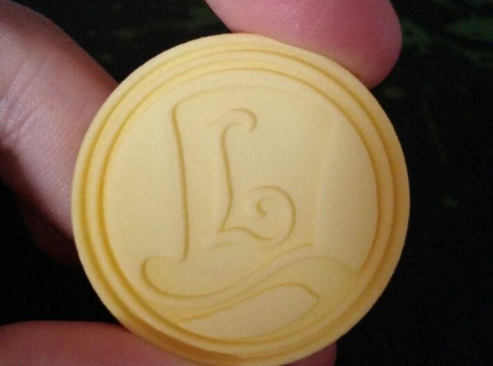 "The Layton Series 10th Anniversary 2017" coin 3d printed Real-life yellow plastic