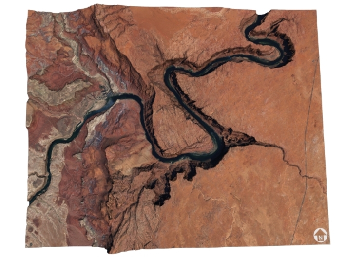 Horseshoe Bend Map, Arizona 3d printed