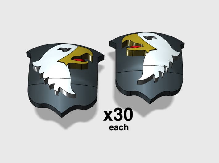 60x Screaming Eagles: Shoulder Insignia pack 3d printed