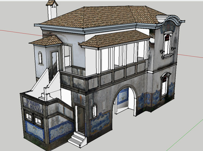 Portuguese Train Station 1:87 Scale 3d printed Render on SketchUp