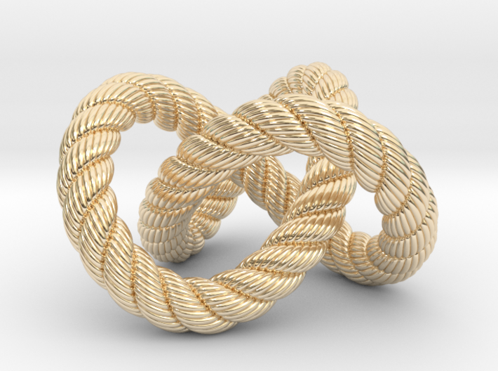 Trefoil knot (Rope with detail) 3d printed