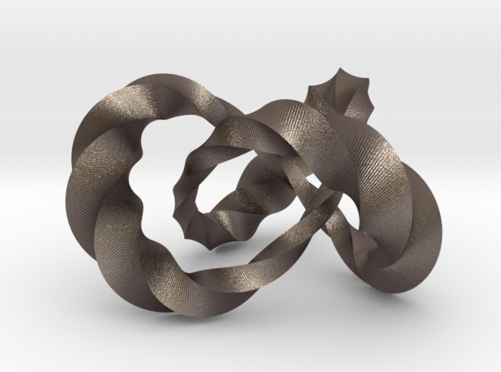 Varying thickness trefoil knot (Twisted square) 3d printed
