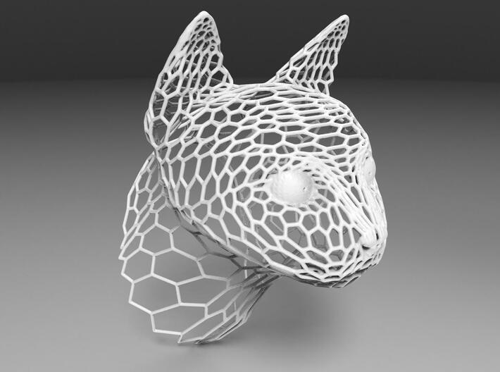Voronoi Cat head 3d printed