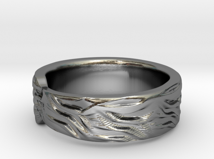 Tiger Textured &amp; Tapered Ring 3d printed Tiger Textured &amp; Tapered Ring