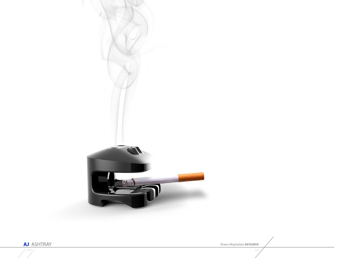 Ashtray 3d printed Retro design, Smoking eyes