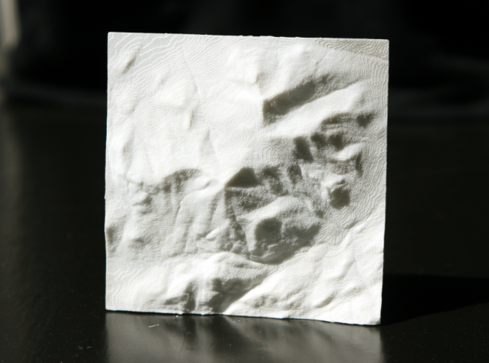 3'' Whiteface Mtn., New York, USA 3d printed Photo of actual model, North is up