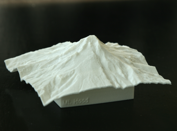3'' Mt. Hood, Oregon, USA 3d printed Photo of model, from the SSW.