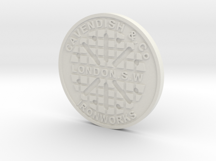 1:9 Scale London Manhole Cover 3d printed