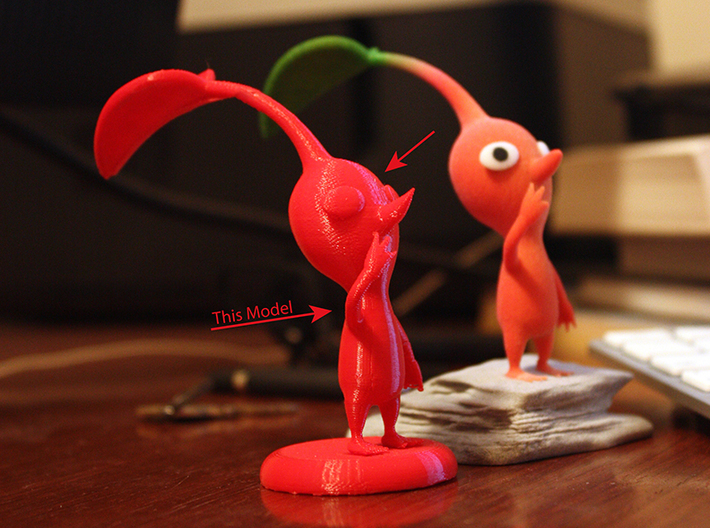 Red Pikmin standing 3d printed