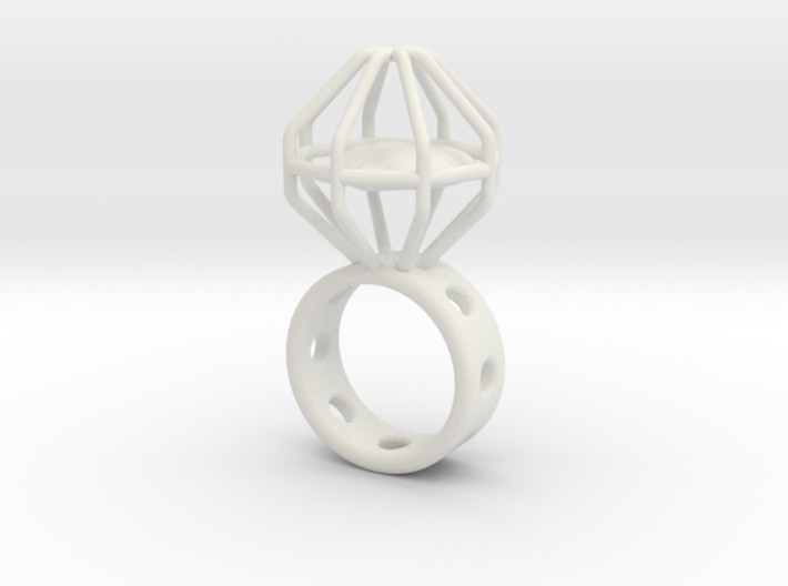 Caged Heart Ring 3d printed
